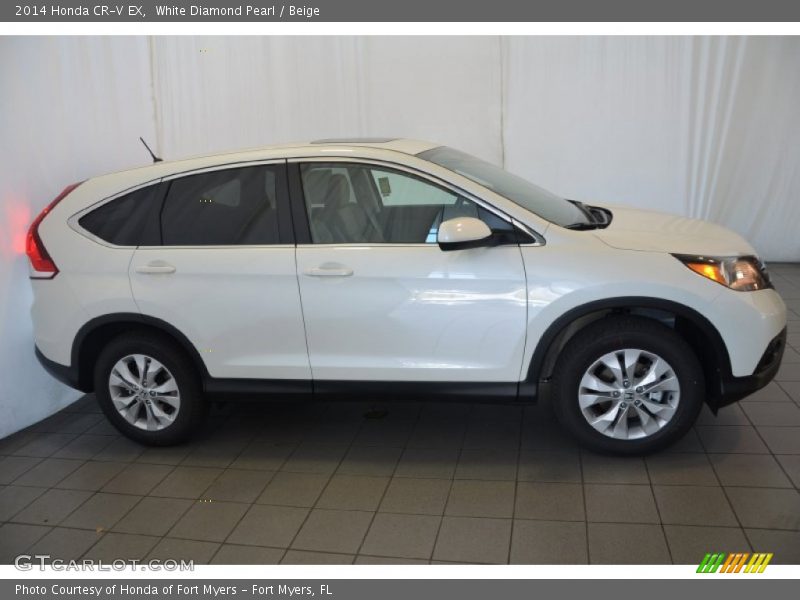 White Diamond Pearl / Beige 2014 Honda CR-V EX
