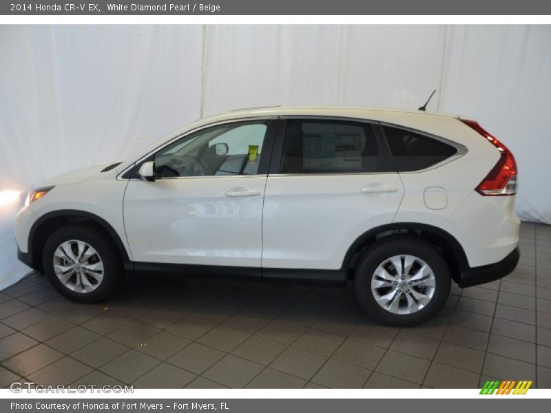 White Diamond Pearl / Beige 2014 Honda CR-V EX