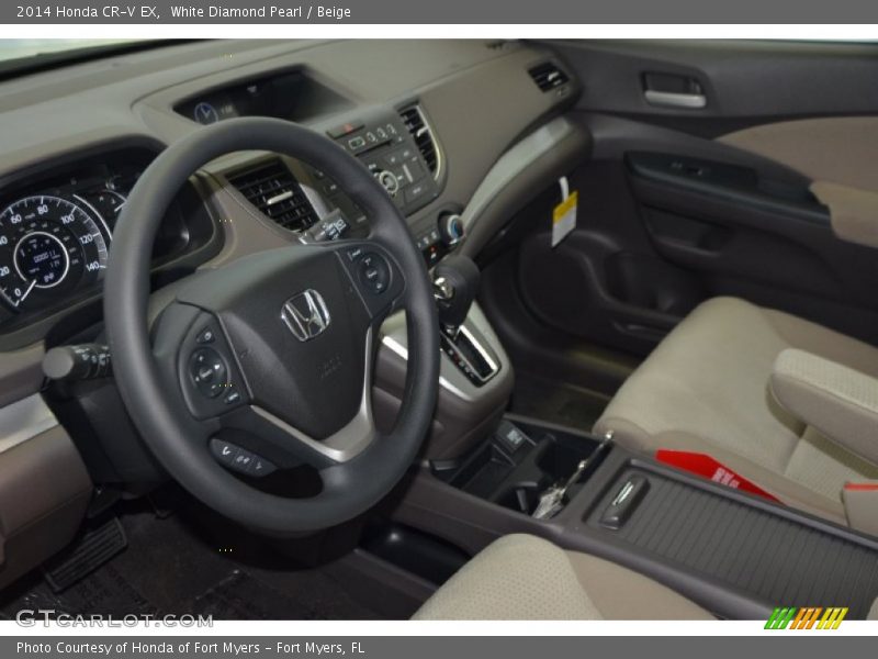 White Diamond Pearl / Beige 2014 Honda CR-V EX