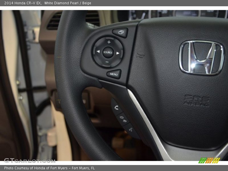 White Diamond Pearl / Beige 2014 Honda CR-V EX