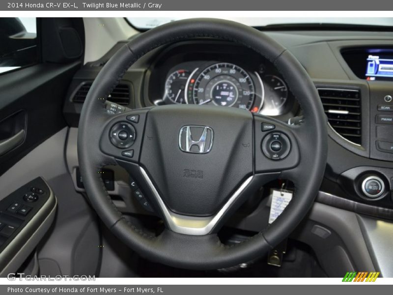 Twilight Blue Metallic / Gray 2014 Honda CR-V EX-L