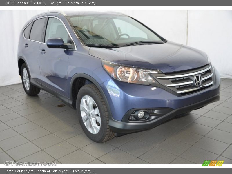 Twilight Blue Metallic / Gray 2014 Honda CR-V EX-L