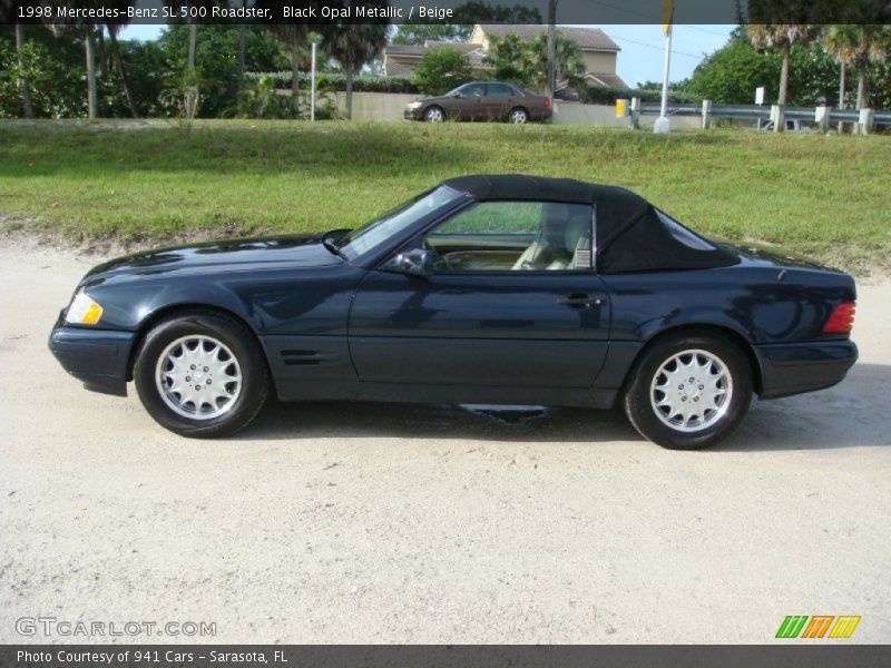 Black Opal Metallic / Beige 1998 Mercedes-Benz SL 500 Roadster