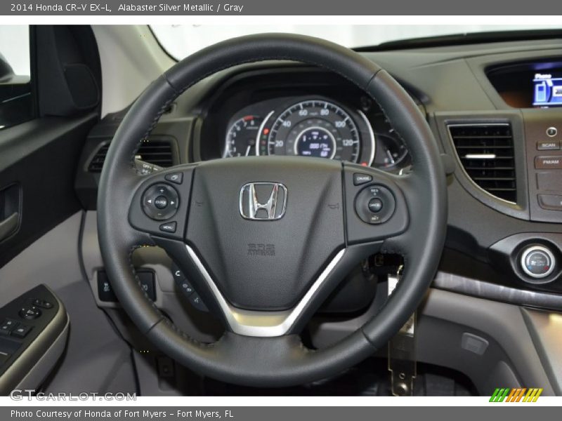 Alabaster Silver Metallic / Gray 2014 Honda CR-V EX-L