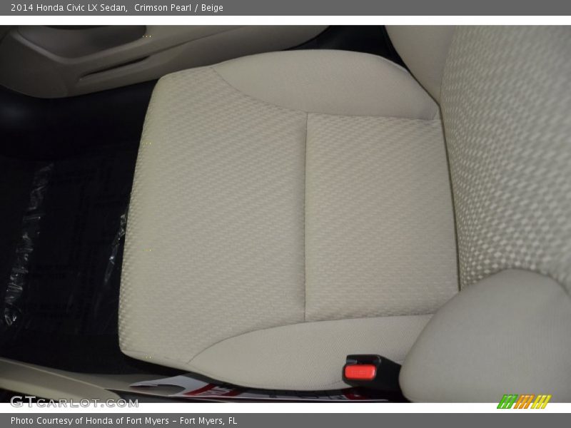 Crimson Pearl / Beige 2014 Honda Civic LX Sedan