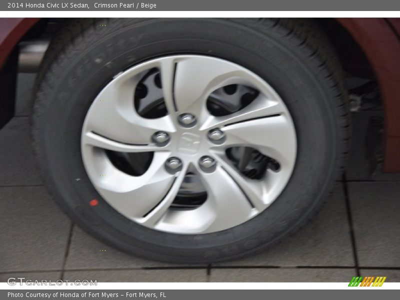 Crimson Pearl / Beige 2014 Honda Civic LX Sedan