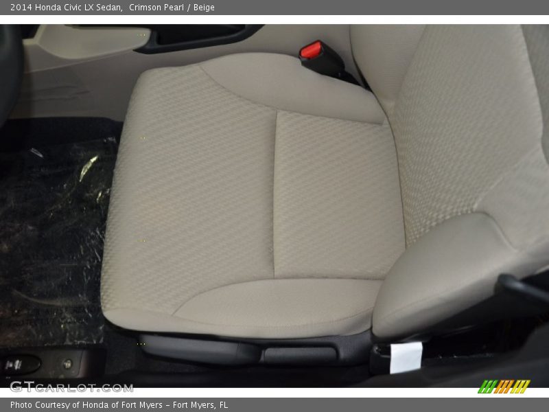 Crimson Pearl / Beige 2014 Honda Civic LX Sedan