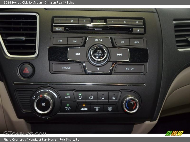 Crimson Pearl / Beige 2014 Honda Civic LX Sedan