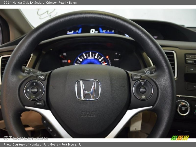Crimson Pearl / Beige 2014 Honda Civic LX Sedan