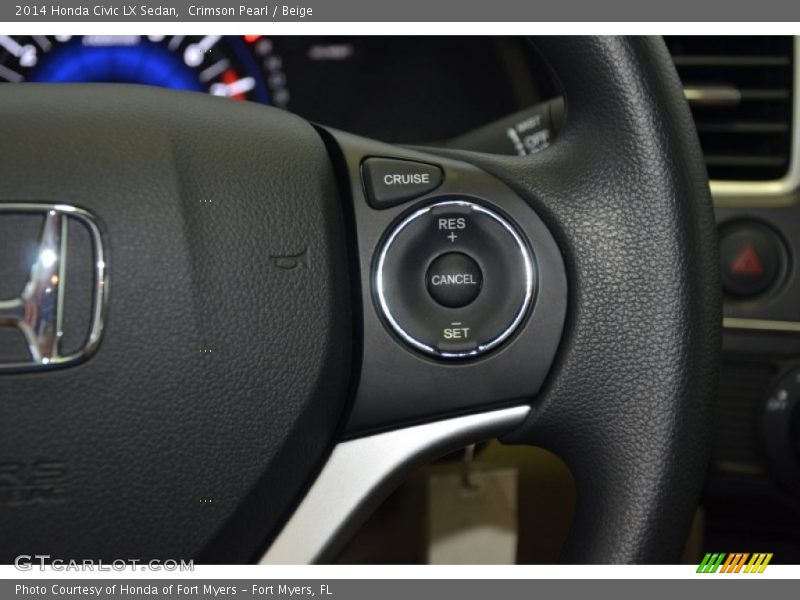 Crimson Pearl / Beige 2014 Honda Civic LX Sedan