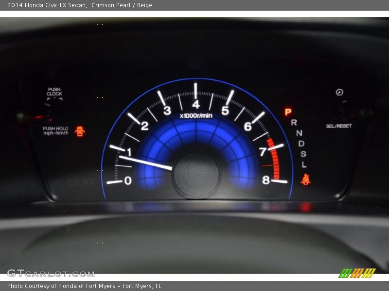 Crimson Pearl / Beige 2014 Honda Civic LX Sedan