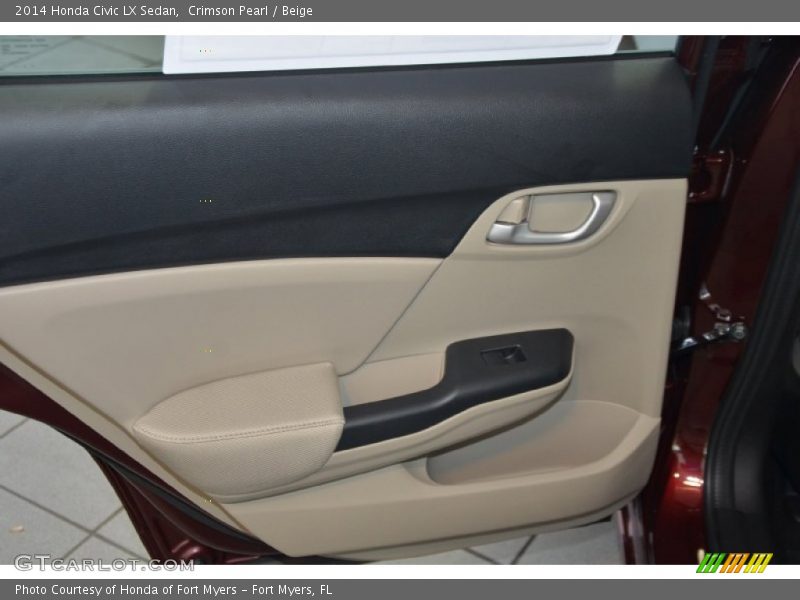 Crimson Pearl / Beige 2014 Honda Civic LX Sedan
