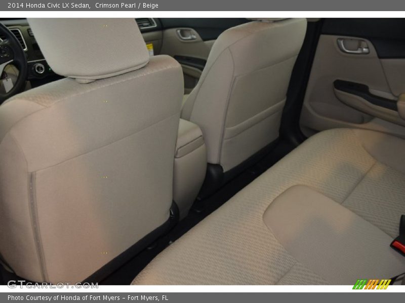 Crimson Pearl / Beige 2014 Honda Civic LX Sedan
