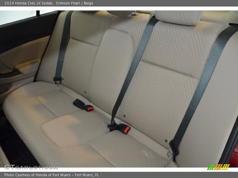 Crimson Pearl / Beige 2014 Honda Civic LX Sedan