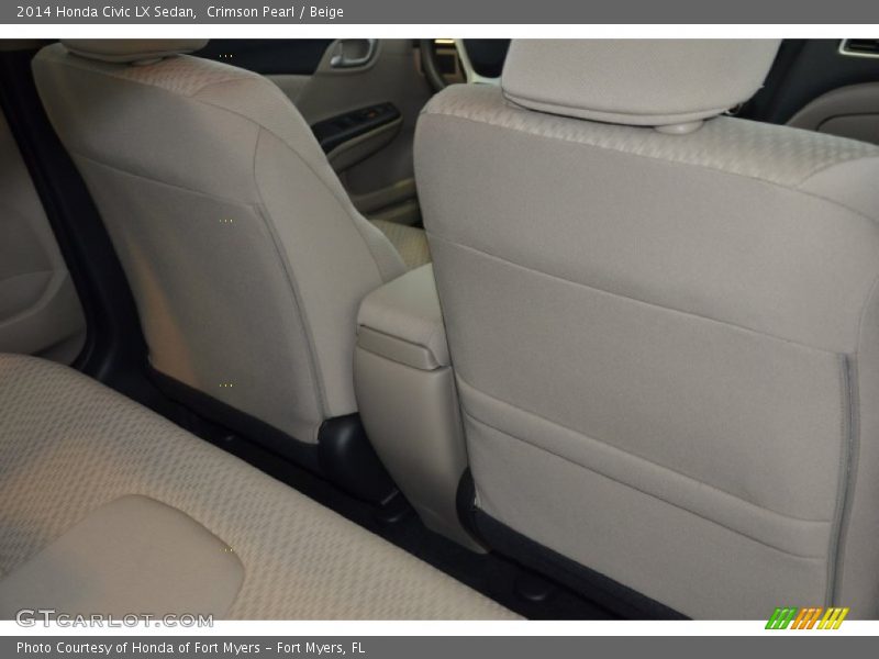 Crimson Pearl / Beige 2014 Honda Civic LX Sedan