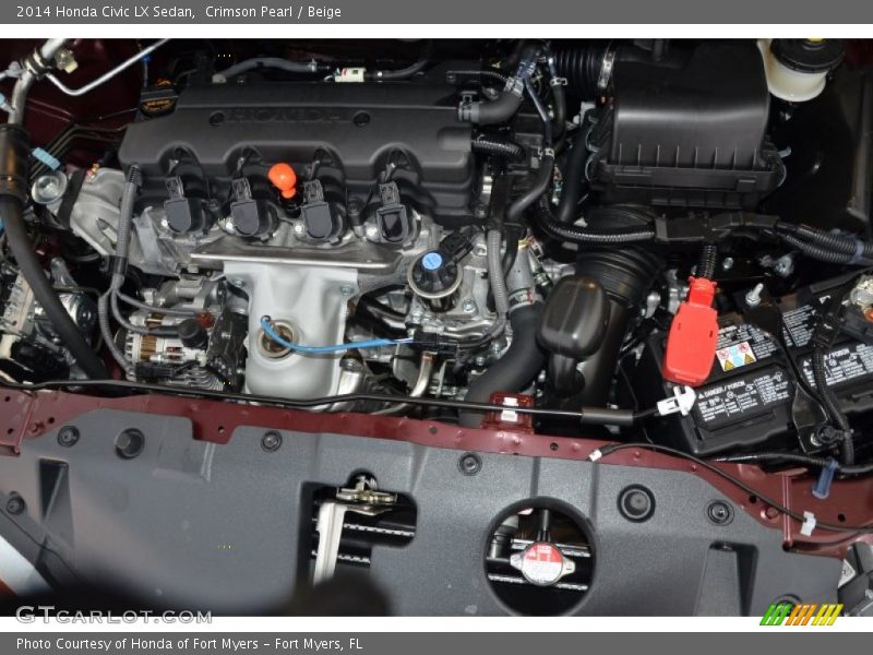 Crimson Pearl / Beige 2014 Honda Civic LX Sedan