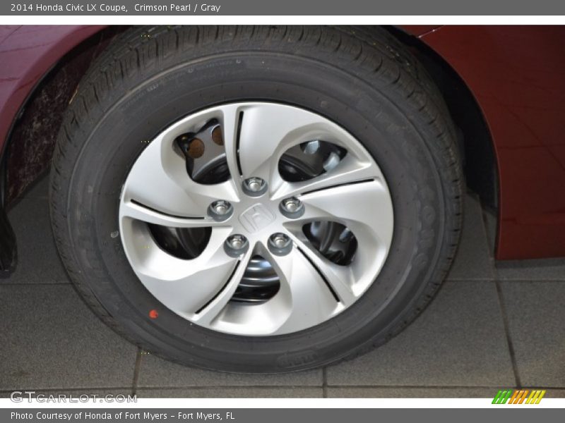Crimson Pearl / Gray 2014 Honda Civic LX Coupe