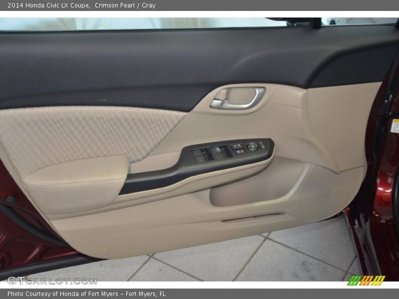 Crimson Pearl / Gray 2014 Honda Civic LX Coupe