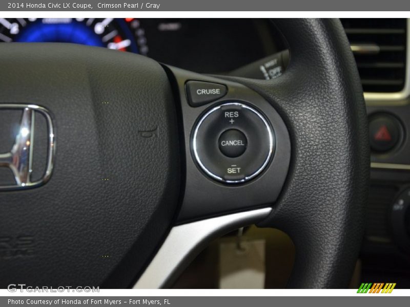 Crimson Pearl / Gray 2014 Honda Civic LX Coupe