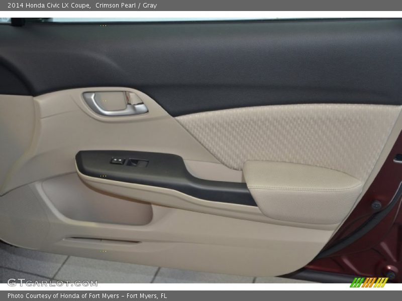 Crimson Pearl / Gray 2014 Honda Civic LX Coupe