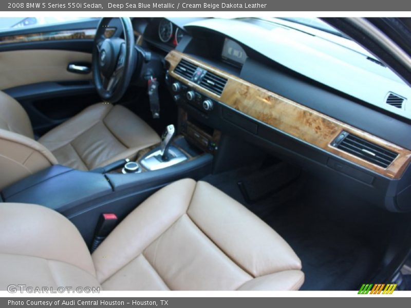 Deep Sea Blue Metallic / Cream Beige Dakota Leather 2008 BMW 5 Series 550i Sedan