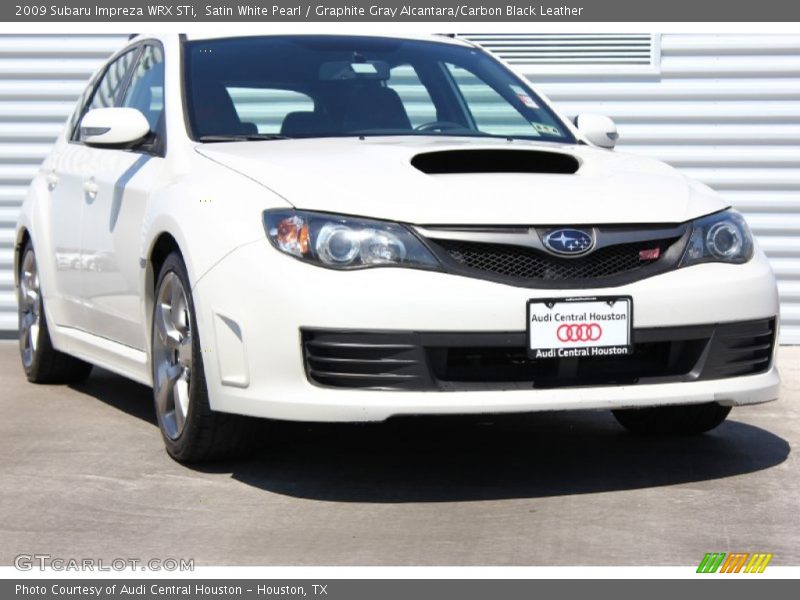 Satin White Pearl / Graphite Gray Alcantara/Carbon Black Leather 2009 Subaru Impreza WRX STi