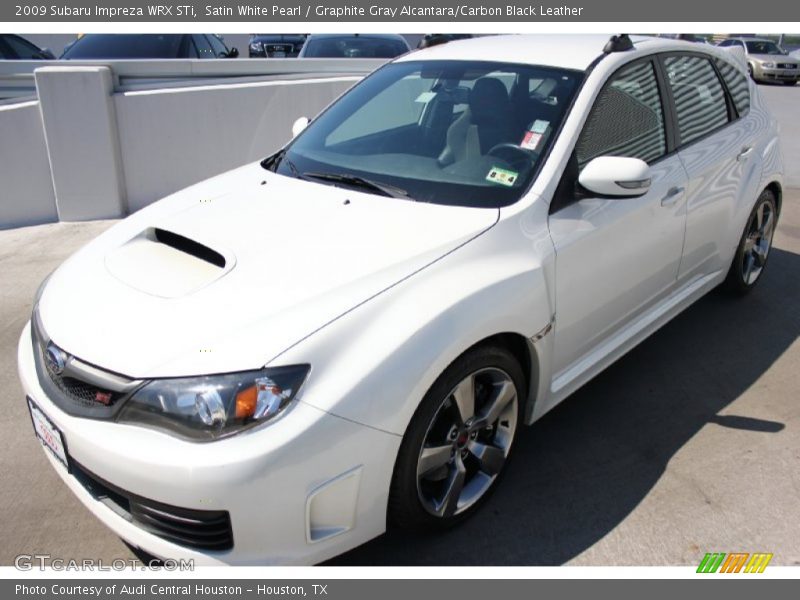 Satin White Pearl / Graphite Gray Alcantara/Carbon Black Leather 2009 Subaru Impreza WRX STi