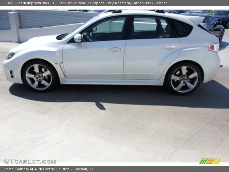 Satin White Pearl / Graphite Gray Alcantara/Carbon Black Leather 2009 Subaru Impreza WRX STi