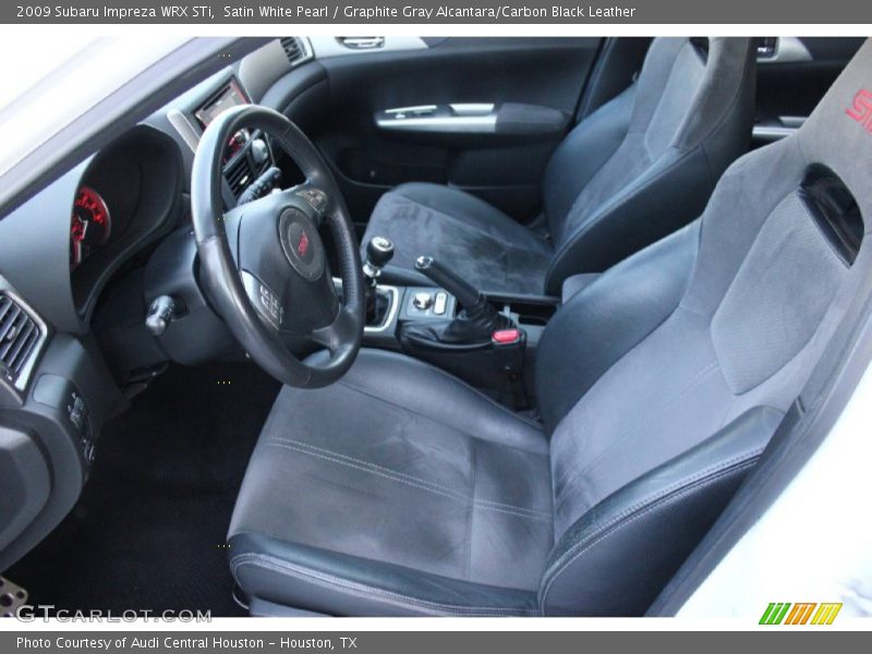 Satin White Pearl / Graphite Gray Alcantara/Carbon Black Leather 2009 Subaru Impreza WRX STi