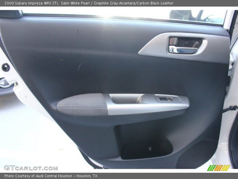 Satin White Pearl / Graphite Gray Alcantara/Carbon Black Leather 2009 Subaru Impreza WRX STi