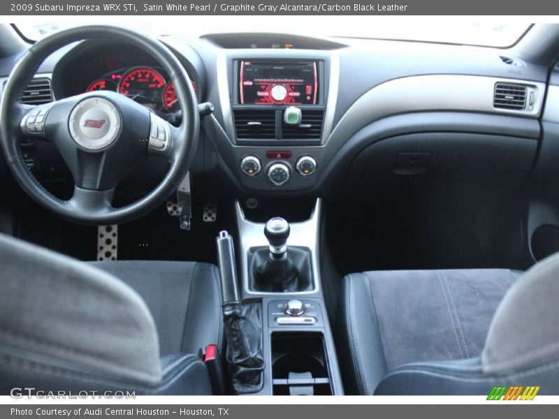 Satin White Pearl / Graphite Gray Alcantara/Carbon Black Leather 2009 Subaru Impreza WRX STi