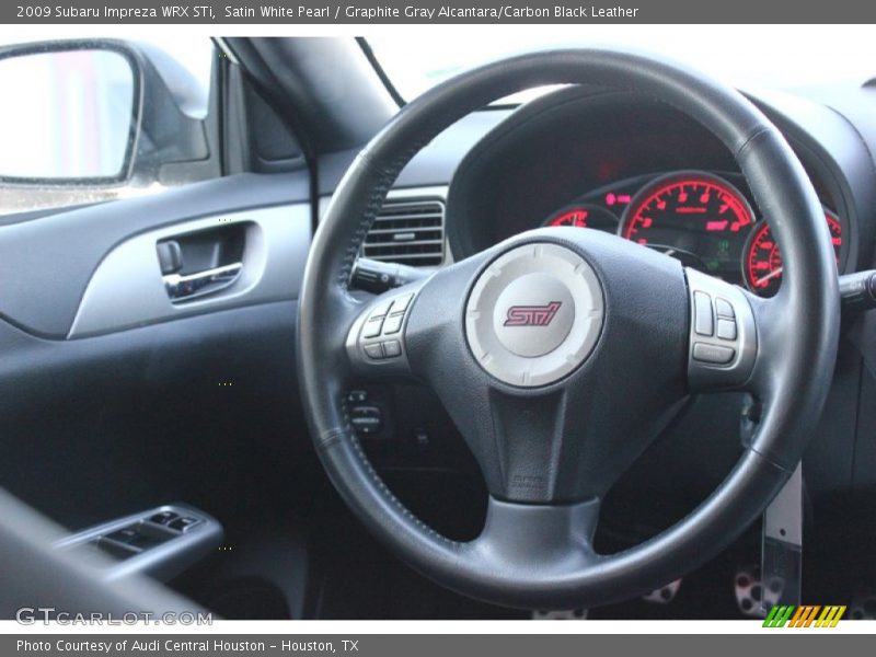 Satin White Pearl / Graphite Gray Alcantara/Carbon Black Leather 2009 Subaru Impreza WRX STi