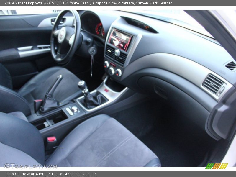Satin White Pearl / Graphite Gray Alcantara/Carbon Black Leather 2009 Subaru Impreza WRX STi