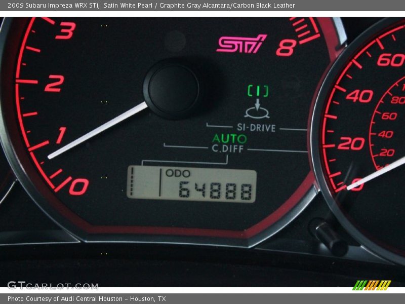 Satin White Pearl / Graphite Gray Alcantara/Carbon Black Leather 2009 Subaru Impreza WRX STi
