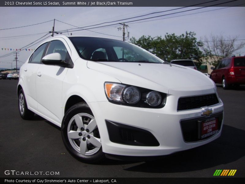 Summit White / Jet Black/Dark Titanium 2013 Chevrolet Sonic LS Sedan