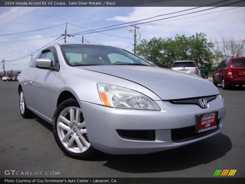 Satin Silver Metallic / Black 2004 Honda Accord EX V6 Coupe