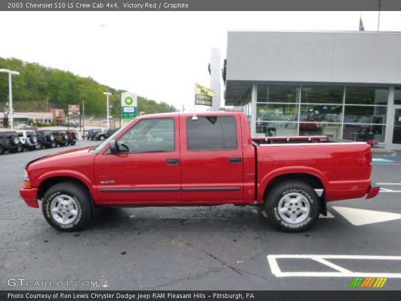 Victory Red / Graphite 2003 Chevrolet S10 LS Crew Cab 4x4