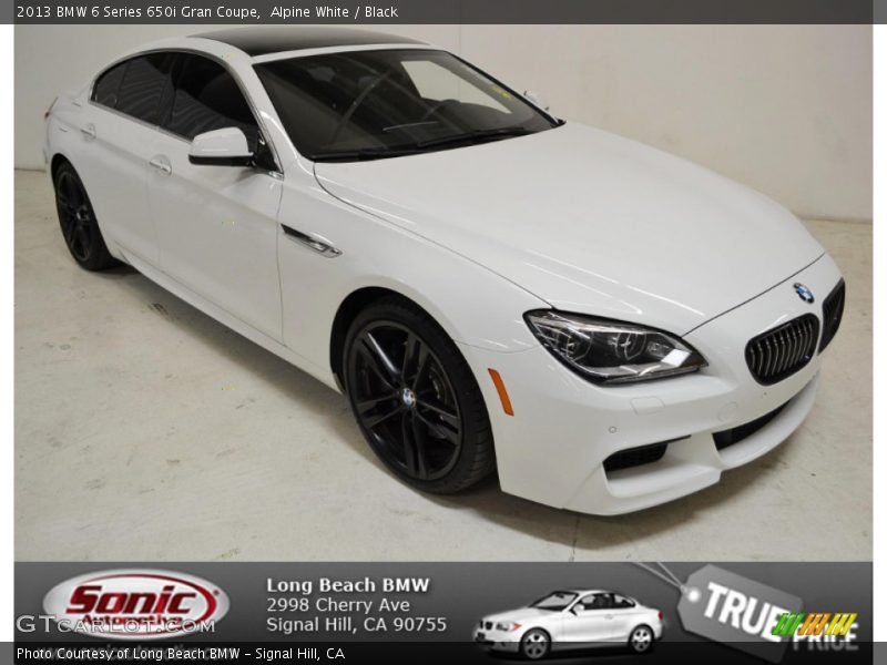 Alpine White / Black 2013 BMW 6 Series 650i Gran Coupe