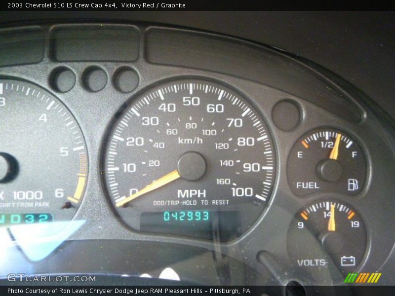 Victory Red / Graphite 2003 Chevrolet S10 LS Crew Cab 4x4