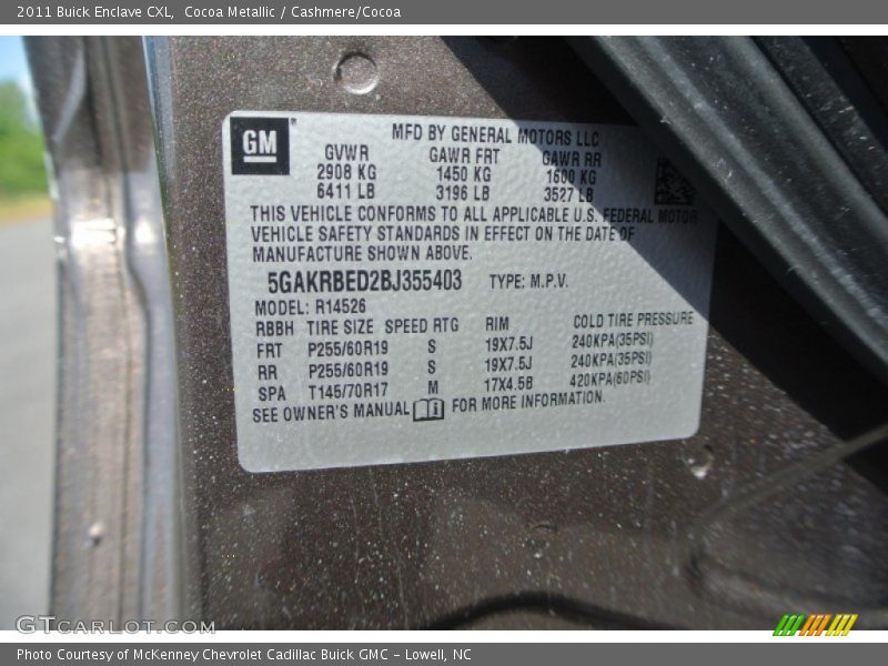Cocoa Metallic / Cashmere/Cocoa 2011 Buick Enclave CXL