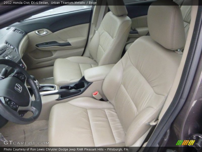 Urban Titanium Metallic / Beige 2012 Honda Civic EX-L Sedan