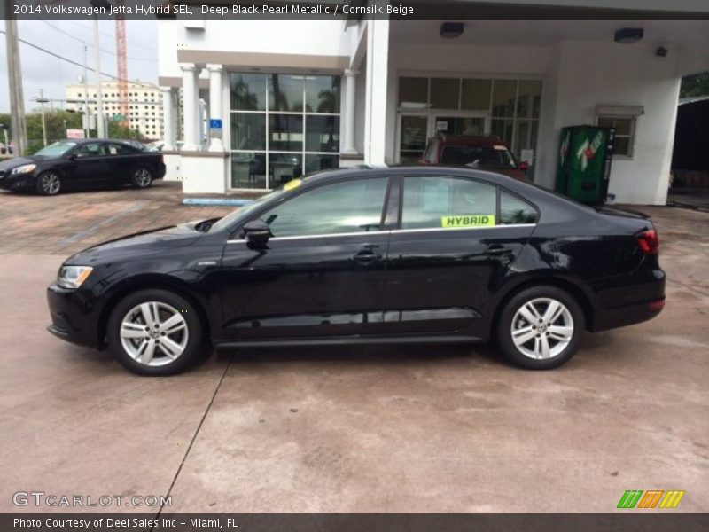 Deep Black Pearl Metallic / Cornsilk Beige 2014 Volkswagen Jetta Hybrid SEL