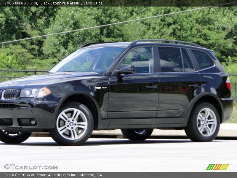 Black Sapphire Metallic / Sand Beige 2006 BMW X3 3.0i
