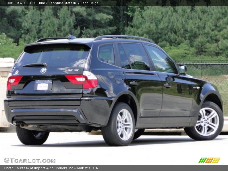 Black Sapphire Metallic / Sand Beige 2006 BMW X3 3.0i