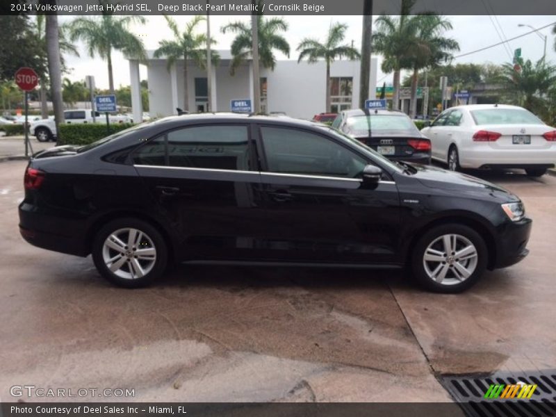 Deep Black Pearl Metallic / Cornsilk Beige 2014 Volkswagen Jetta Hybrid SEL