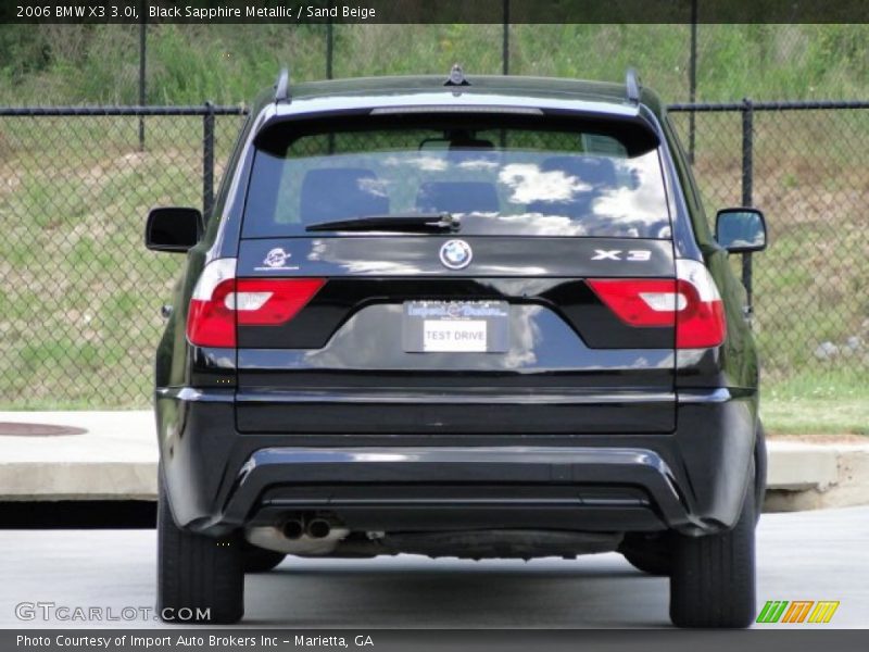 Black Sapphire Metallic / Sand Beige 2006 BMW X3 3.0i