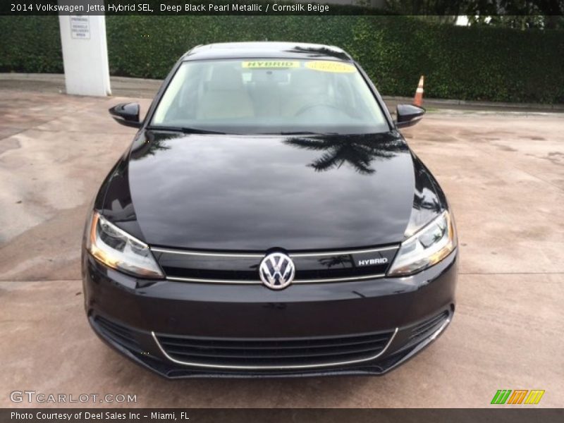 Deep Black Pearl Metallic / Cornsilk Beige 2014 Volkswagen Jetta Hybrid SEL