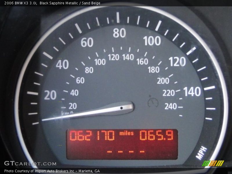 Black Sapphire Metallic / Sand Beige 2006 BMW X3 3.0i