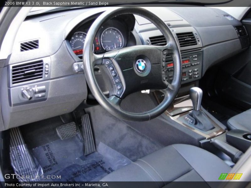 Black Sapphire Metallic / Sand Beige 2006 BMW X3 3.0i