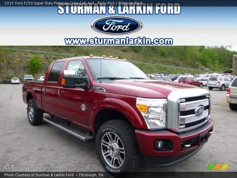 Ruby Red / Platinum Black 2015 Ford F250 Super Duty Platinum Crew Cab 4x4
